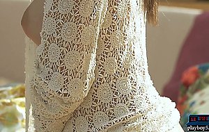 Amazing big boobs European MILF Katey enjoys a coffee