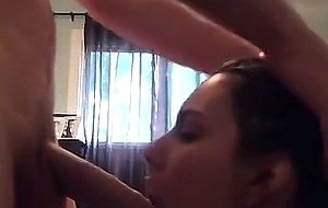 Hot and sexy brunette is a deepthroat master