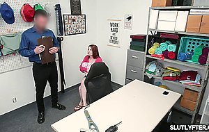 Aria Carson stealing items and gets caught by the LP Officer