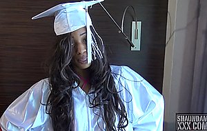 Graduation fuck for a handsome ebony babe
