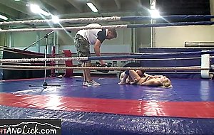 Busty asian pussyeating her wrestling partner  