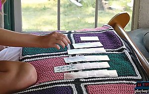 Amazing blonde and brunette teen babes getting naked