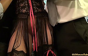 Granny goes black-potty mouth white gilf takes 3-way bbc fuc