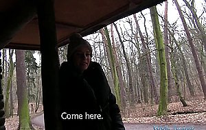 Leony sweet slut fucked intense outdoors in the winter
