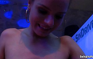 Bi club whores having public sex orgy