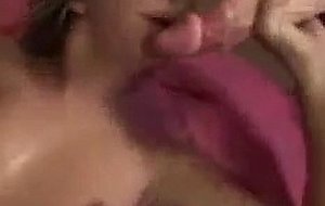 Naughty chick Jaelyn gives awesome blowjobs after hardcore scene