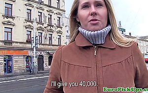 Euro girlnextdoor sucks cock for cash
