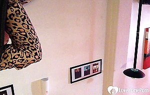 Naughty babysitter teases with her stunning body