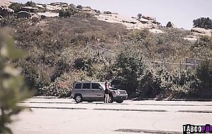 Kristen got fucked over the car hood  