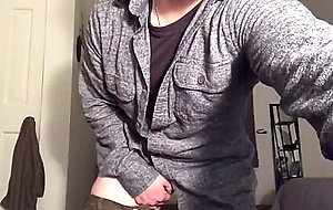Jacking off my dick wet with precum 