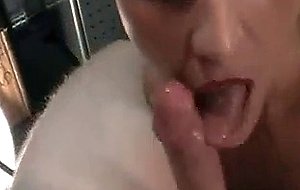Smoking Babe Sucks A Guys Giant Cock Till It Blows Cum On Her Face