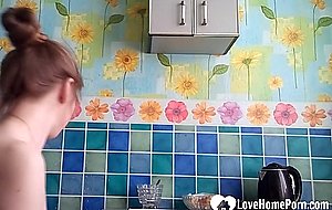 Stepdad fucks a sweet brunette in the mouth