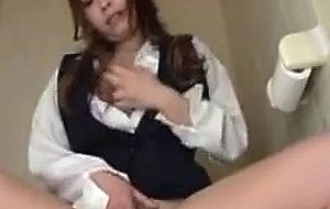 Japanese girl masturbation in restroom