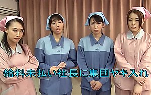 Sexy asian nurses milking a intense cock together