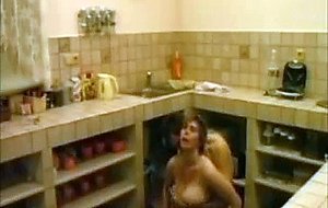 German mature fucked in the kitchen
