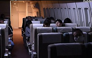 Japanese milf have no choice to help neighbour passenger bj on flight