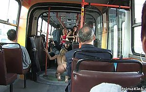 Stunning blonde fuck in public bus