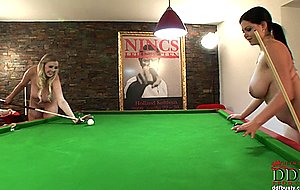 Shione cooper and sapphire after a billiard game lovely erotic lesbian sex.