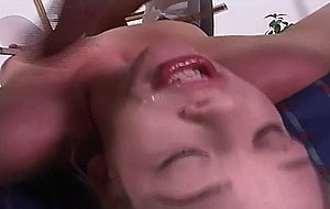 Sexy blonde virgin slut gets all her cherries popped at once