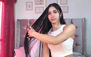 Beautiful Latina teen camgirl masturbate