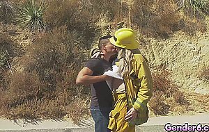 Damn Aspen Brooks is HOT in her construction uniform