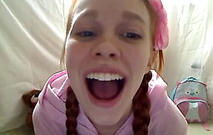 Hot teen redhead babysitter masturbates on nanny cam!