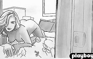 Lingerie put blonde babes sexy body in the first plan