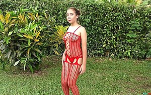 Azly model in red