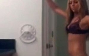 Dancing blonde has amazing body