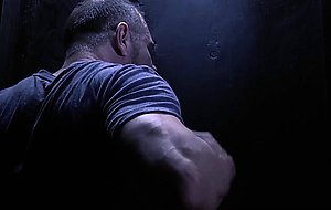 Horny teen sucks stepdads big cock through a glory hole