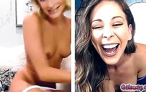 Cherie and Emma fingers pussies during video call