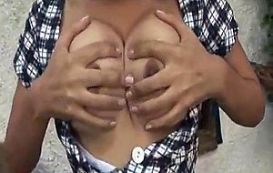 Hot ladyboy stripping and playing with her cock