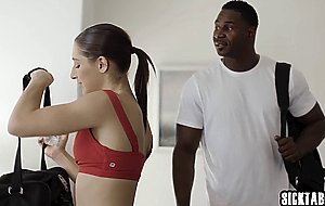 Horny big ass teen likes big black dick and she took it