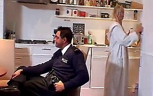 Horny cops team up to fuck a sweet blonde housewife