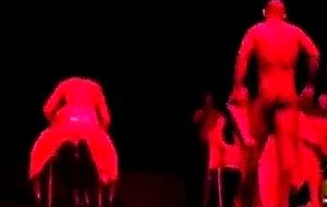 Five girls get up close dick time with 3 strippers
