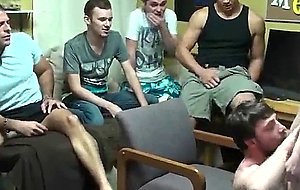 College boy with two dicks in mouth