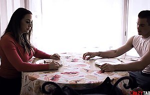Teen and her stepbrother compete to sleep with MILF mom