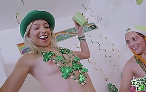 Naked girls gather boys and girls into their dorm room for some St. Patty’s Day fun! – Naked Girls