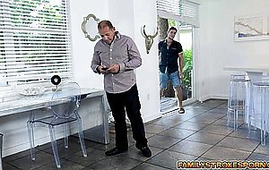 Havana kneels and gags on Olivers hard cock