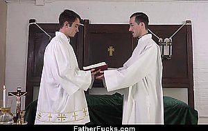 Priest Reveals His Thick Cock Letting The Boy Lick It Tenderly Before Bending Him Over