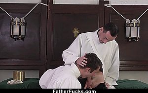 Priest Reveals His Thick Cock Letting The Boy Lick It Tenderly Before Bending Him Over