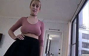 This sweet blonde slut is desperate for cock