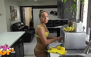 Sexy black GF with a juicy bubble booty fucks with her boyfriend at home – Naked Girls