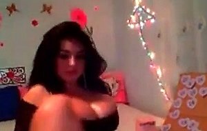 Super busty bad ass amateur oiling her tits up