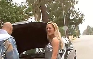 Busty blonde slut fucking black dick