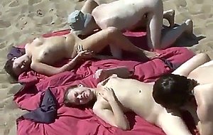 Nudist swingers orgy in public