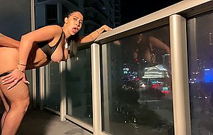 Valerie kay almost gets caught fucking on the balcony