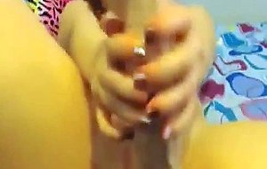 Redhead teen fucks huge vibrator