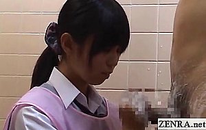 Subtitled cfnm japanese embarrassed bathing ejaculation
