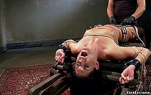 Slave trainee anal fucked in bondage